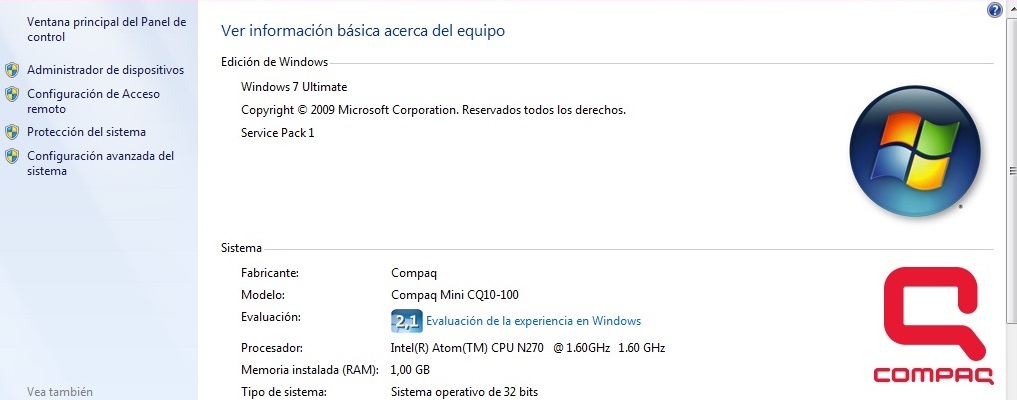 Información del sistema 1