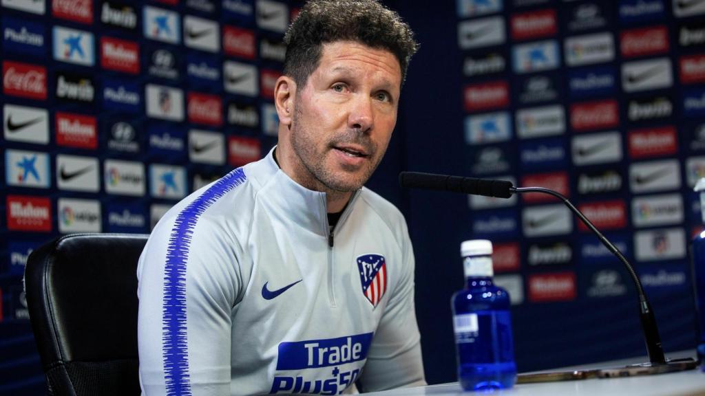 Simeone, en la rueda de prensa previa al derbi