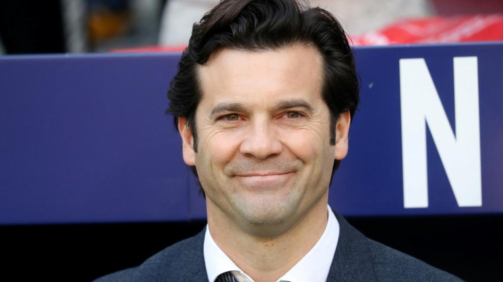 Santi Solari, durante el derbi en el Wanda Metropolitano