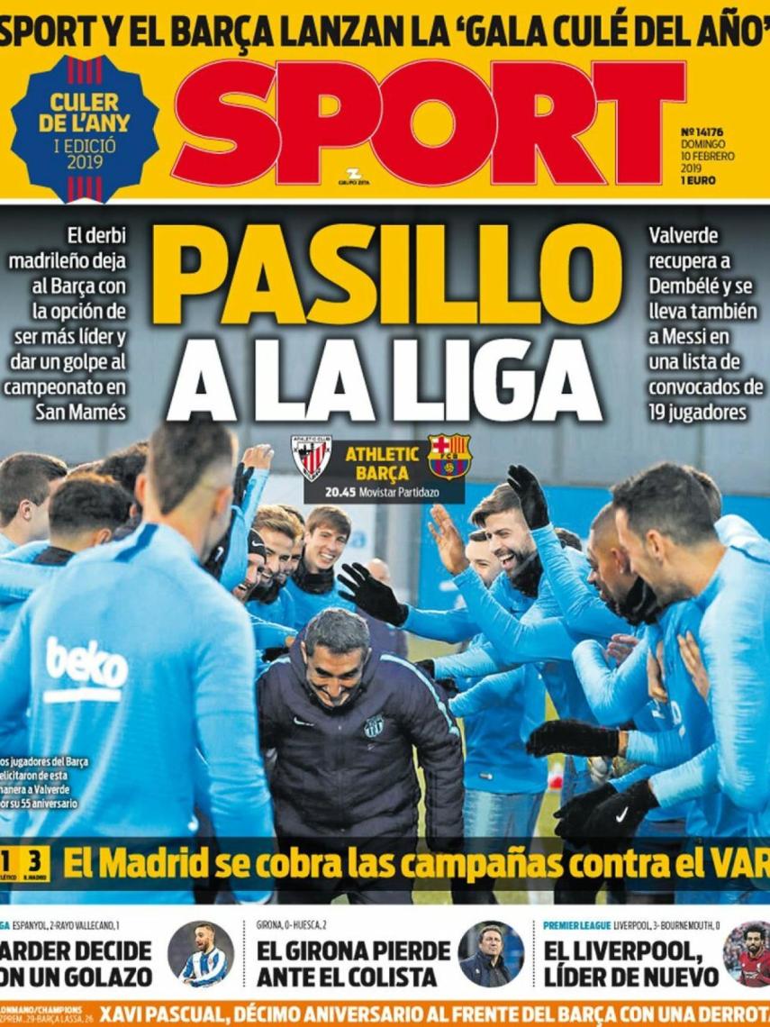 La portada del diario Sport (10/02/2019)