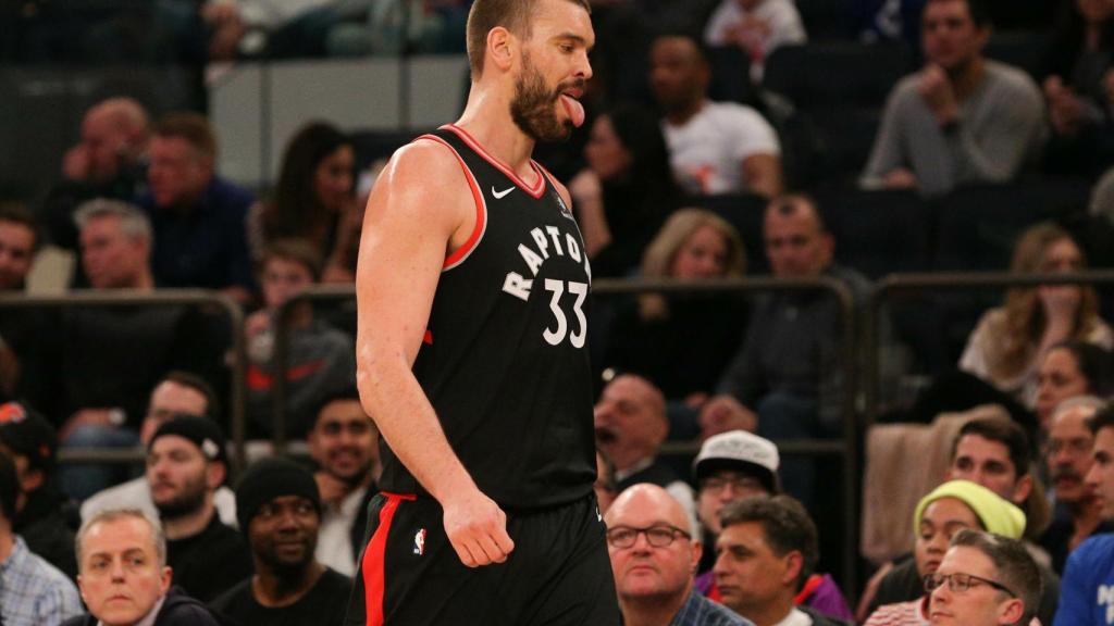 Marc Gasol, durante su primer partido con los Toronto Raptors