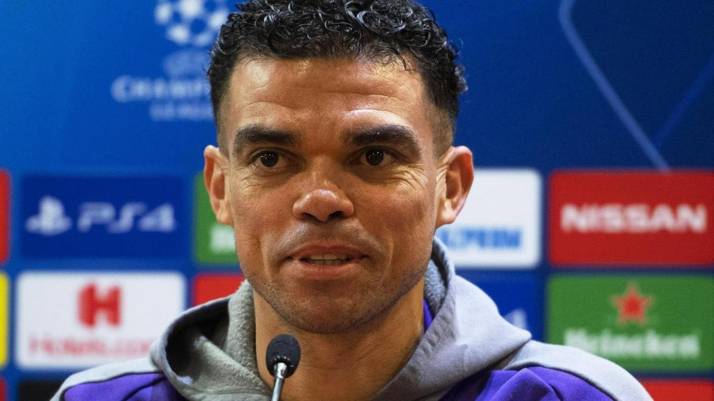 Pepe en la rueda de prensa previa al partido de este martes de la Champions League
