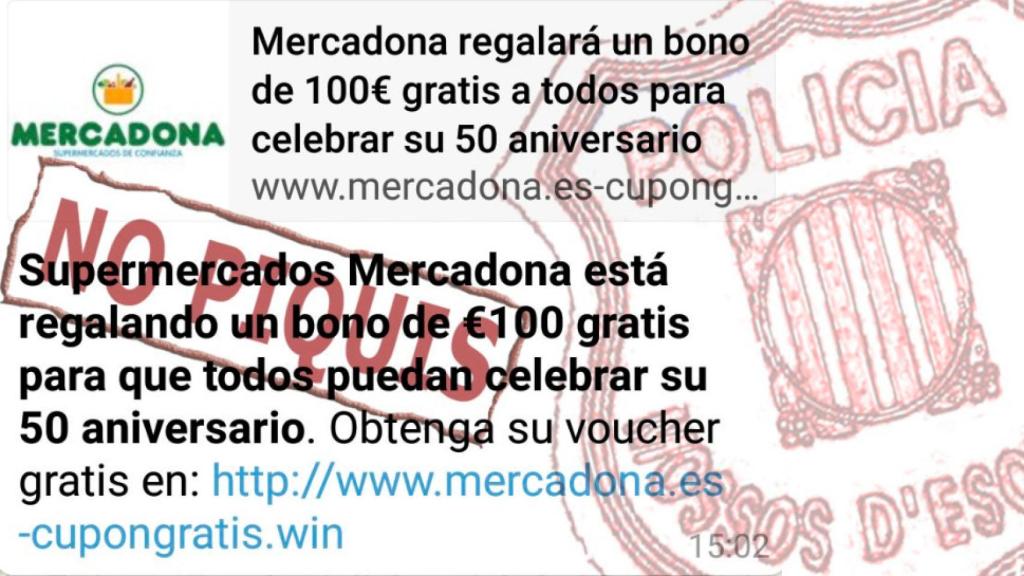 Cartel difundido por las autoridades alertando del bulo.