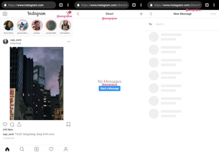 instagram mensajes web 1