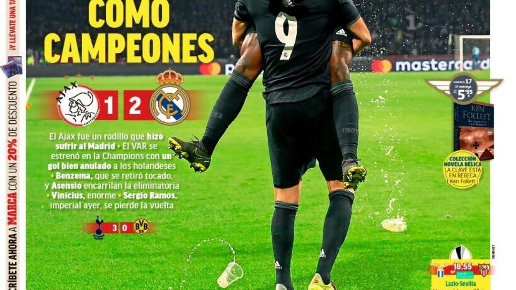 La portada del diario MARCA (14/02/2019)