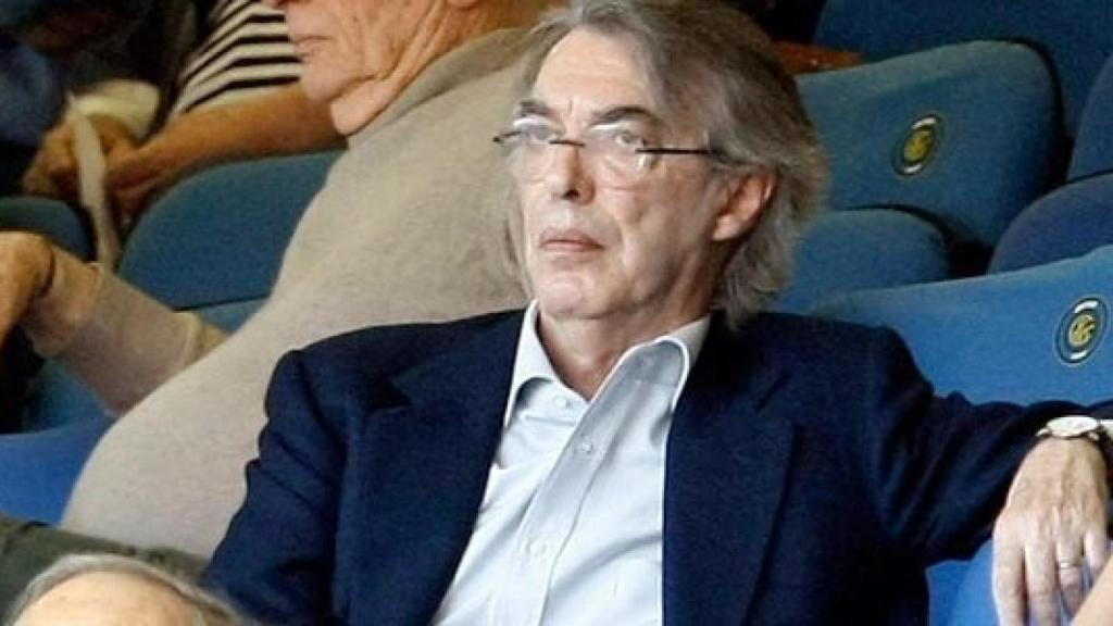 Moratti en el palco del Giuseppe Meazza