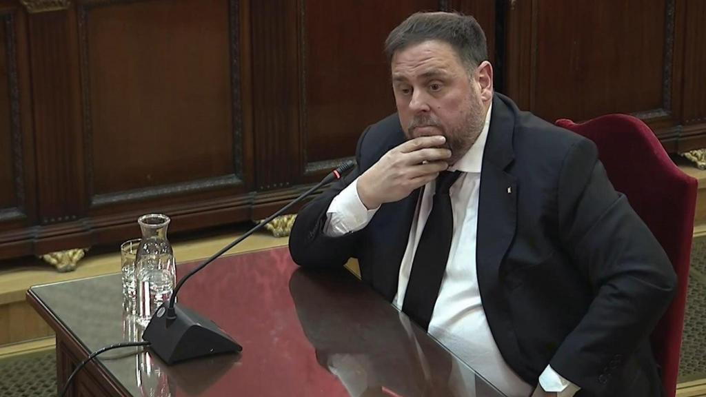 Oriol Junqueras en su declaración ante el tribunal que juzga el 'procés' en el Tribunal Supremo.
