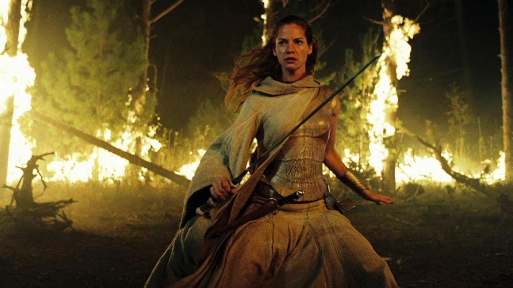 ¡Mirad, es Arya (Siena Guillory) cabreada con la mediocridad de su propia película!