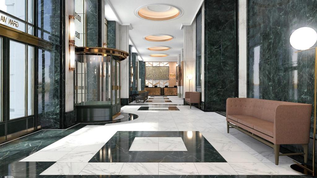 Recreación que muestra lo que será el vestíbulo después de la reforma.