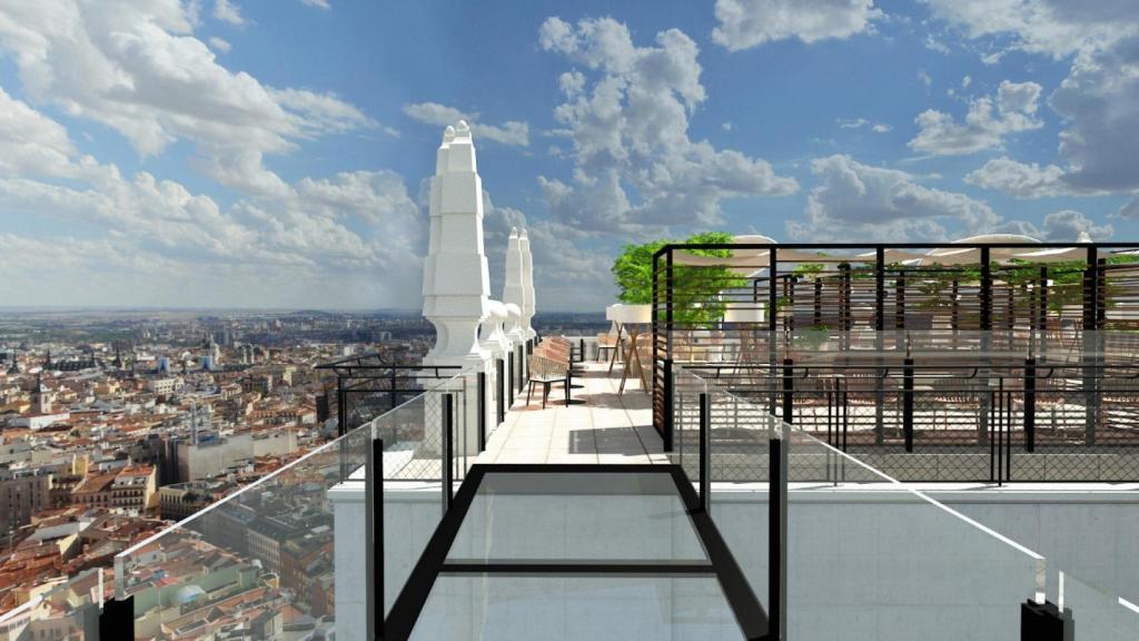 Recreación que muestra lo que será el sky bar después de la reforma.