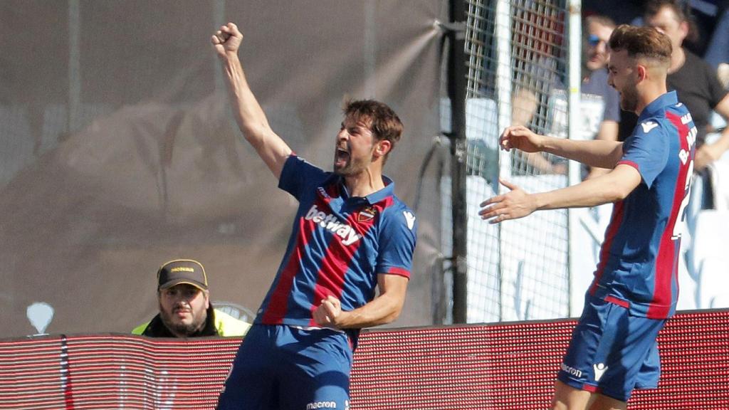 Koke celebra un gol en el Celta - Levante