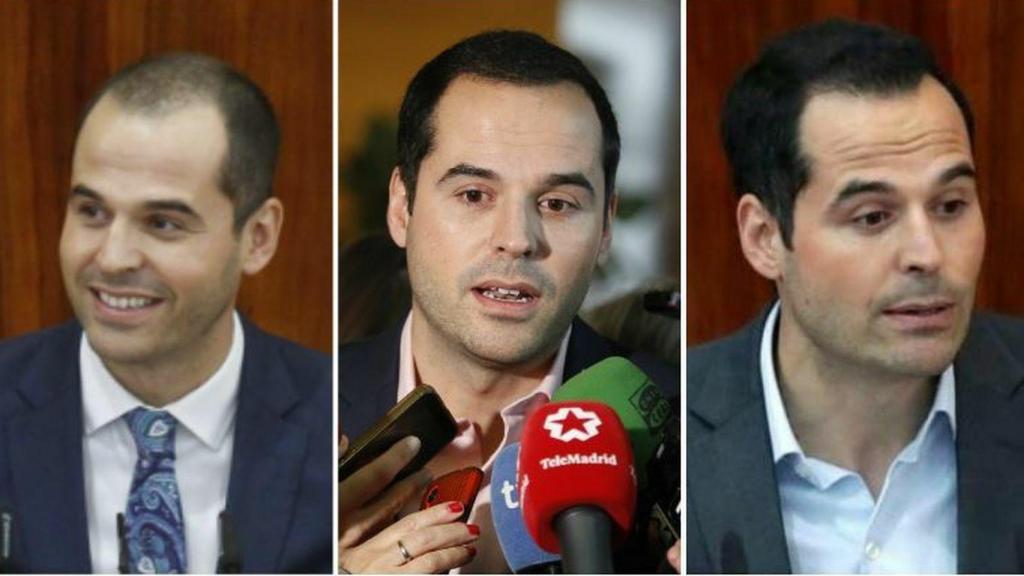 De izq a dcha: Ignacio Aguado en septiembre de 2017, en febrero de 2018 y en abril de 2018.