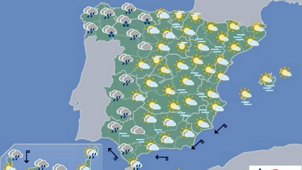 Mapa del tiempo para este domingo.