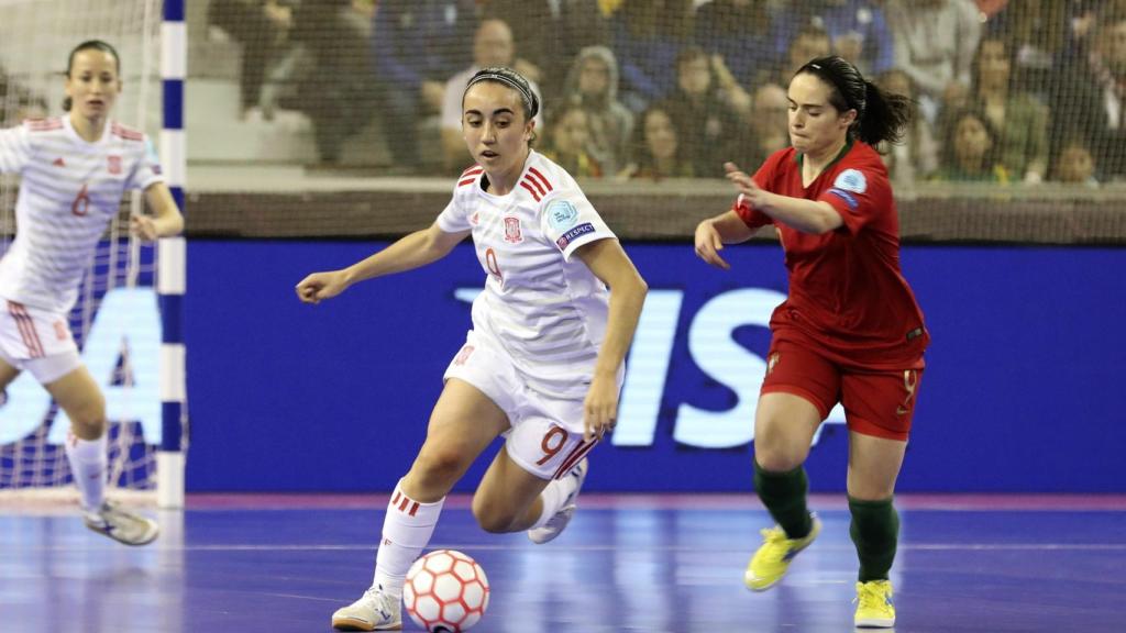 Imagen del partido entre Portugal y España