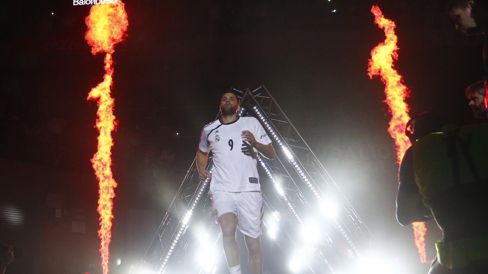 Felipe Reyes, durante la presentación del Real Madrid
