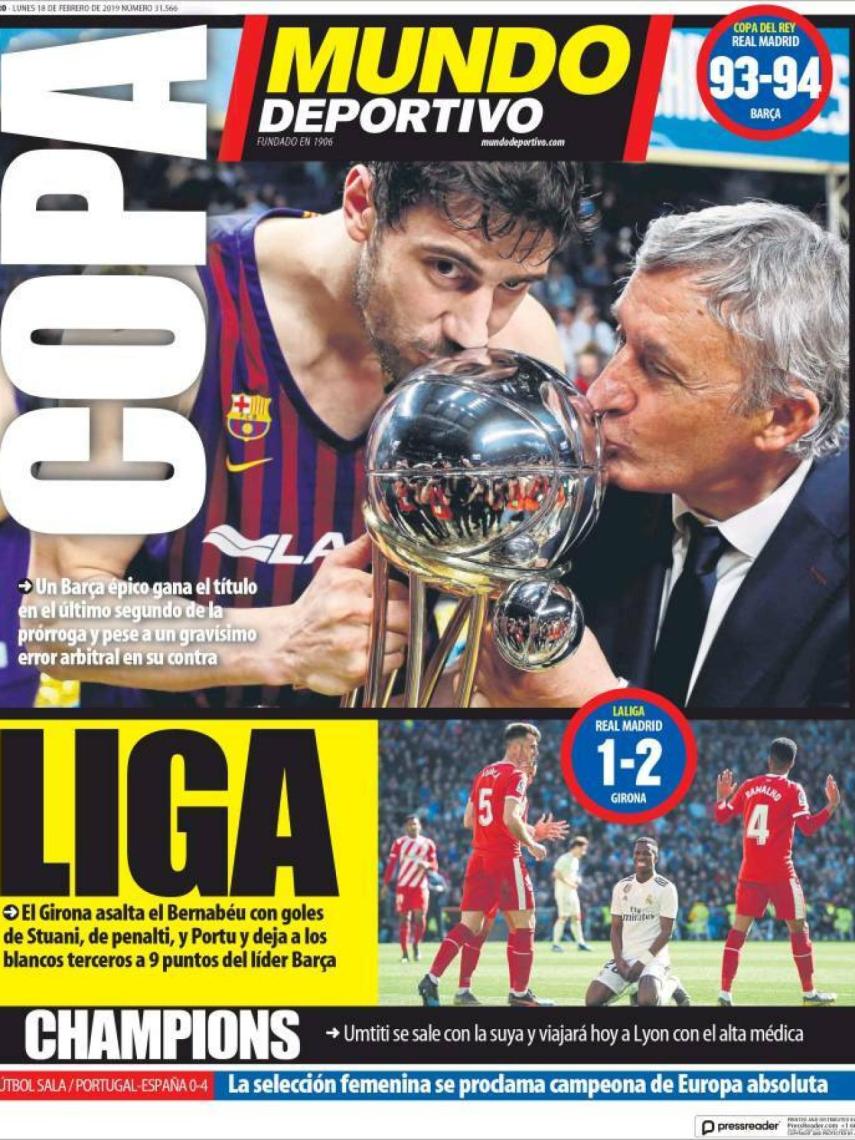 Portada de Mundo Deportivo (18/02/2019)
