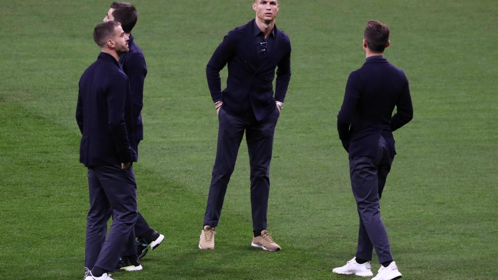 Cristiano y sus compañeros en el Wanda Metropolitano