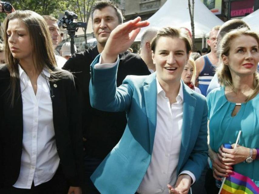 Ana Brnabić durante el orgullo gay.