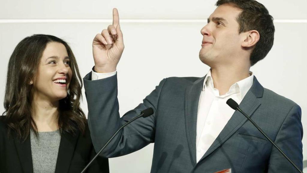 Rivera y Arrimadas, durante una rueda de prensa.