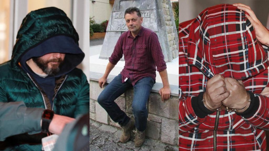 A la izquierda, Pedro, inductor del crimen. A la derecha, uno de los sicarios. En el centro, Ardines.