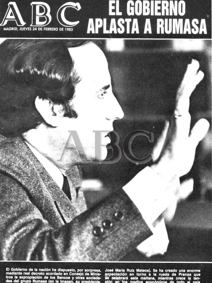 Portada de ABC tras la expropiación.