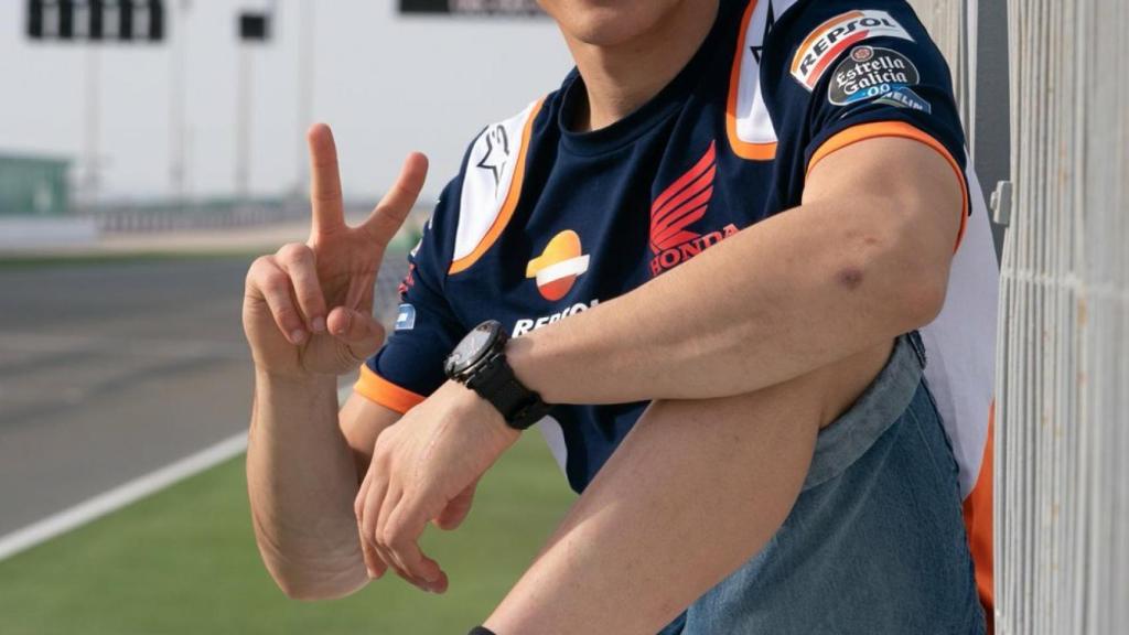 Marc Márquez antes de comenzar los tests en Qatar. Foto: Twitter (@marcmarquez93)