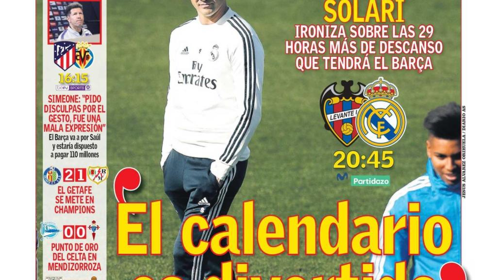 La portada del diario AS (24/02/2019)