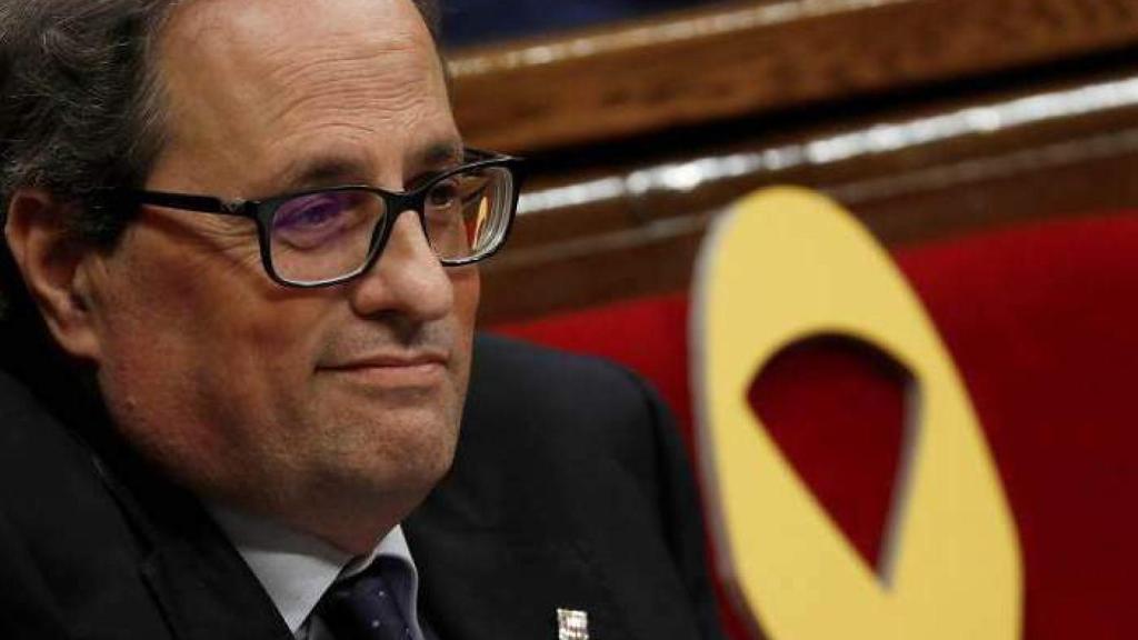 Quim Torra en el Parlamento catalán./
