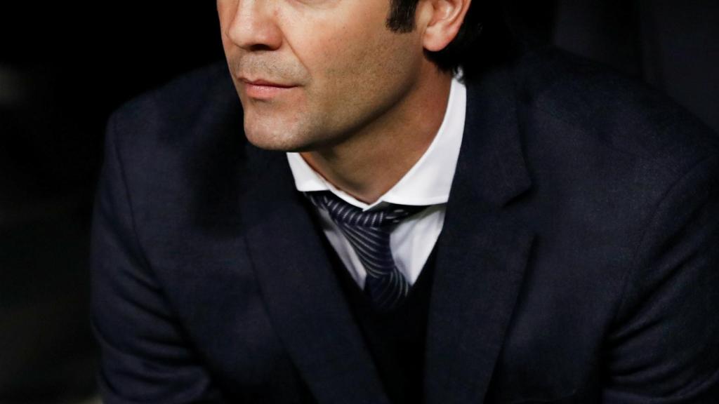 Santi Solari, en el banquillo del Santiago Bernabéu