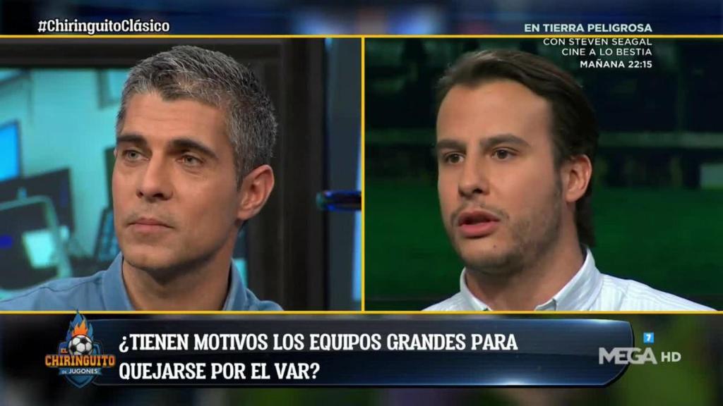 Juanfe Sanz en 'El Chiringuito'. Foto: Twiter (@elchiringuitotv)