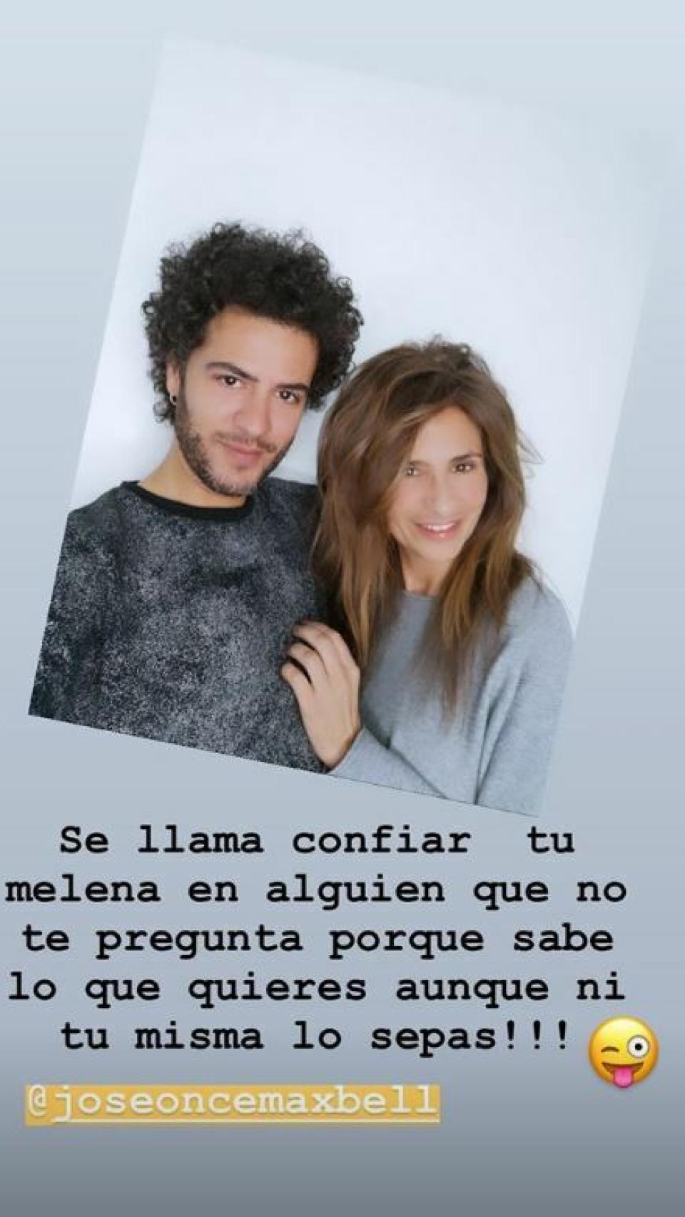 Gema López con su peluquero favorito, José Vázquez.
