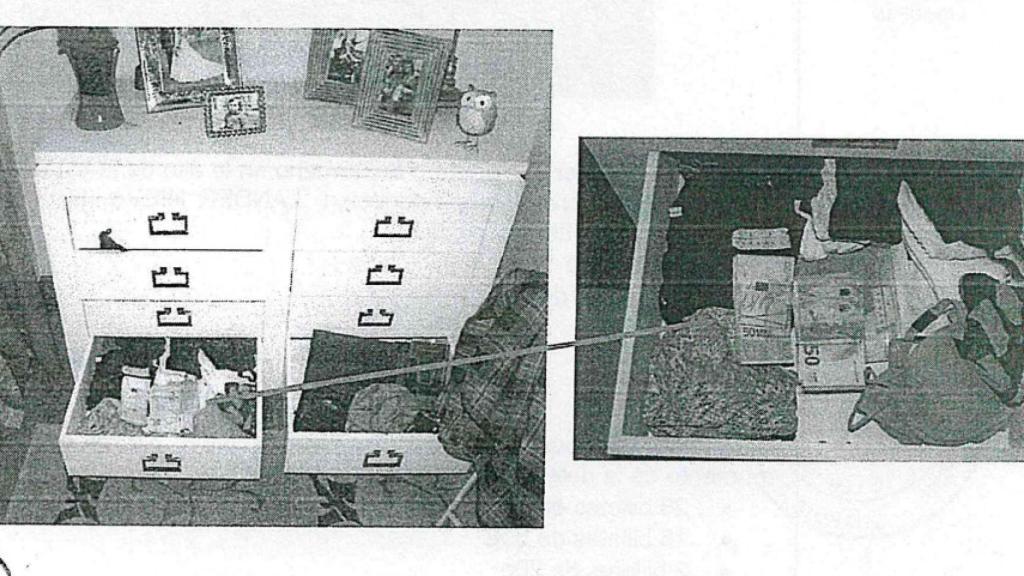 En casa de Pedro los agentes incautaron 16 billetes de 100 euros, 204 de 50, 47 de 20 y un billete de 10.