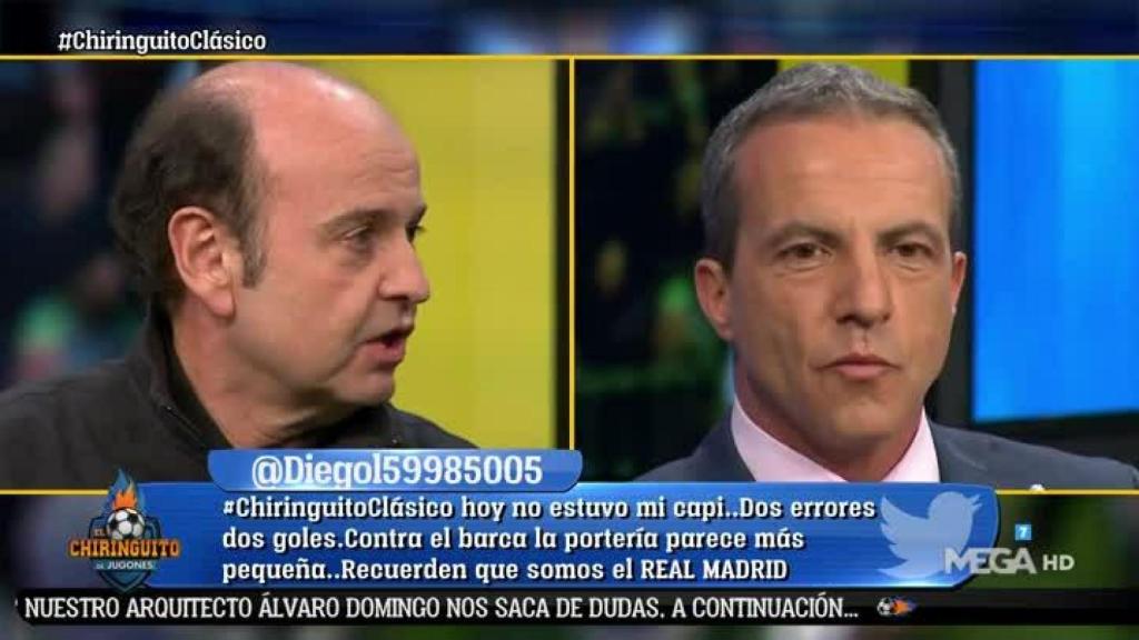 Juanma Rodríguez en 'El Chiringuito'. Foto: Twitter (@elchiringuitotv)
