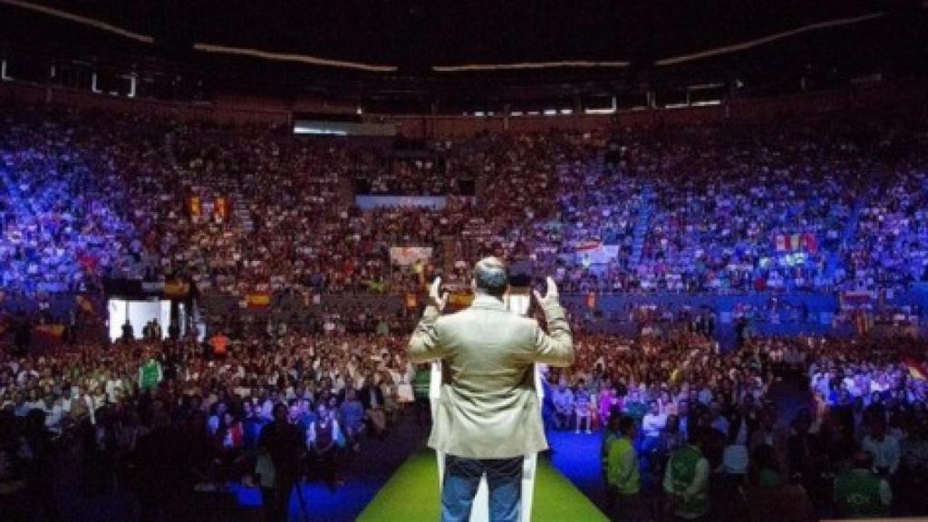 Santiago Abascal en un mitin de Vox.