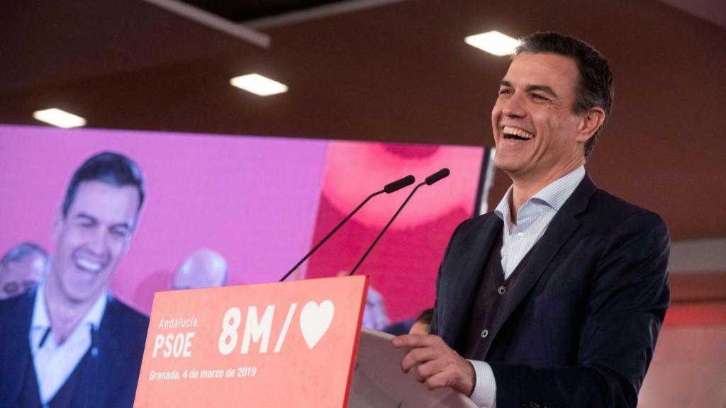 Pedro Sánchez, en 2019, en un mitin en Granada.