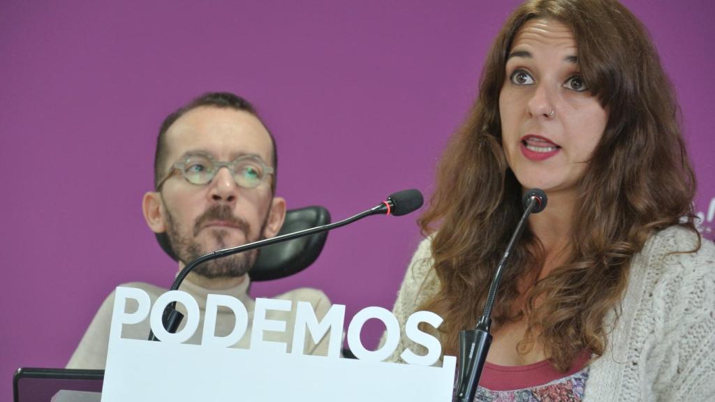 Pablo Echenique y Noelia Vera, en rueda de prensa.