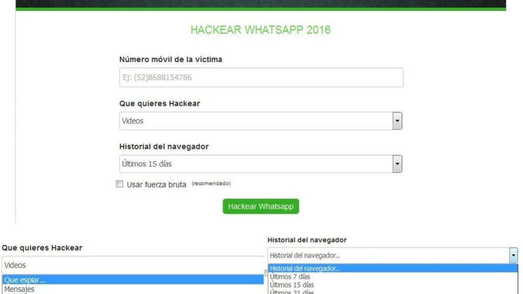 Imagen de la web de la estafa