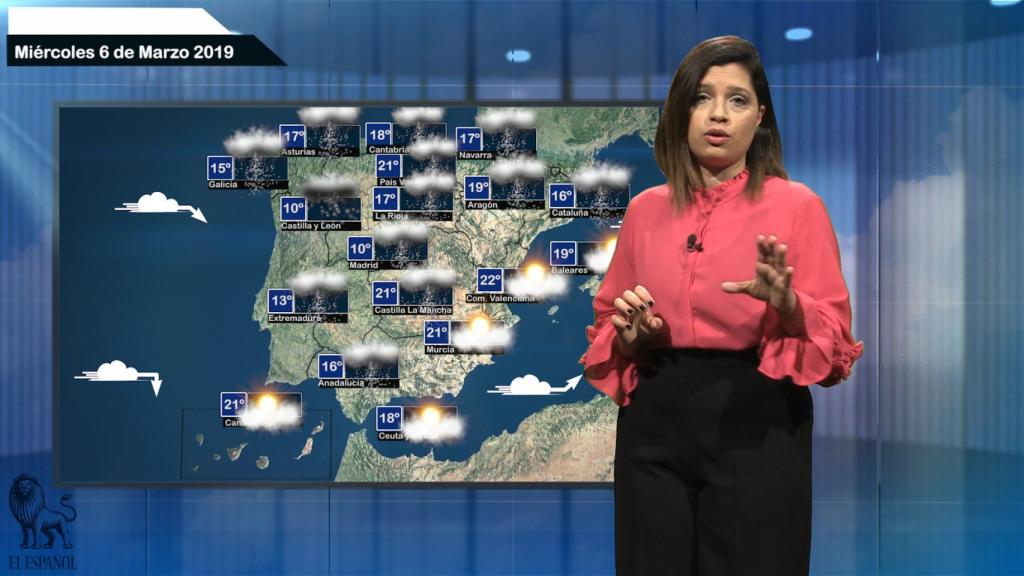 Fotograma de la predicción del tiempo de este miércoles.
