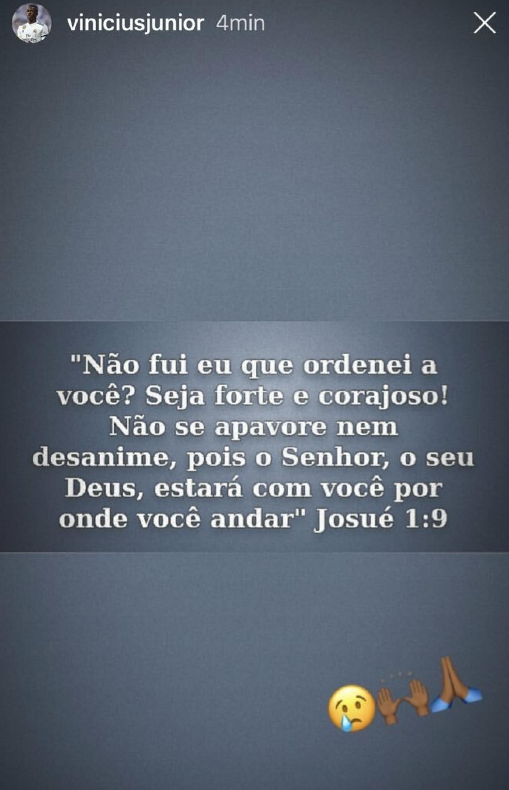 El mensaje de Vinicius tras su lesión