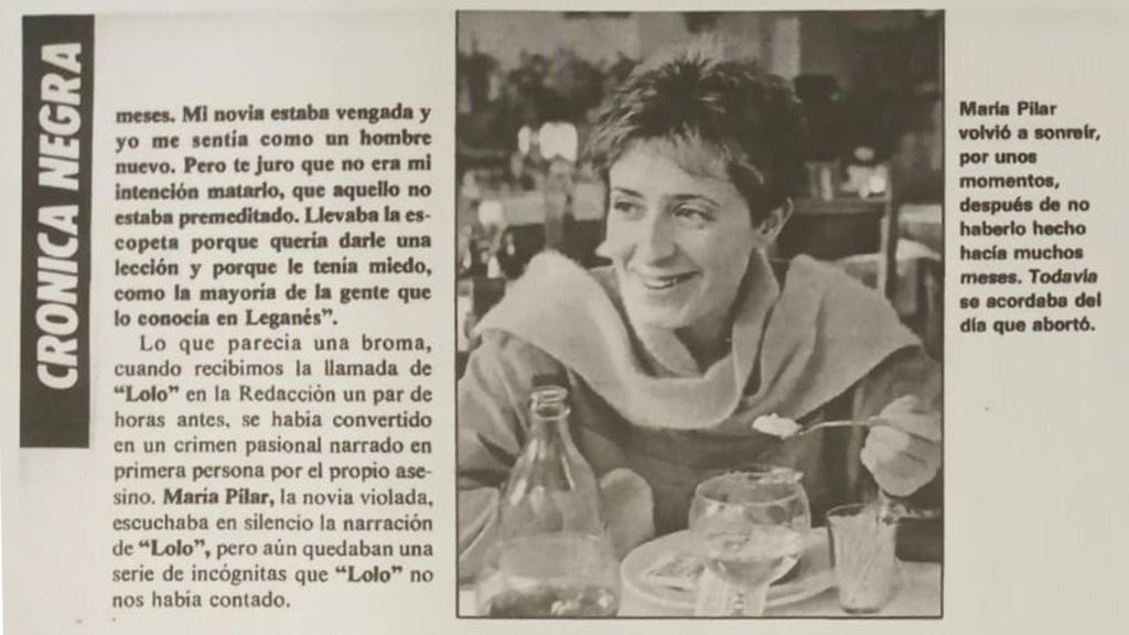 Pilar Baeza en el reportaje publicado en Interviú, antes de entregarse a la Policía.