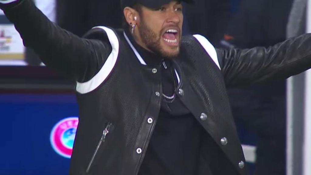Neymar tras la eliminación del PSG. Foto: Twitter. (@chirichampions)
