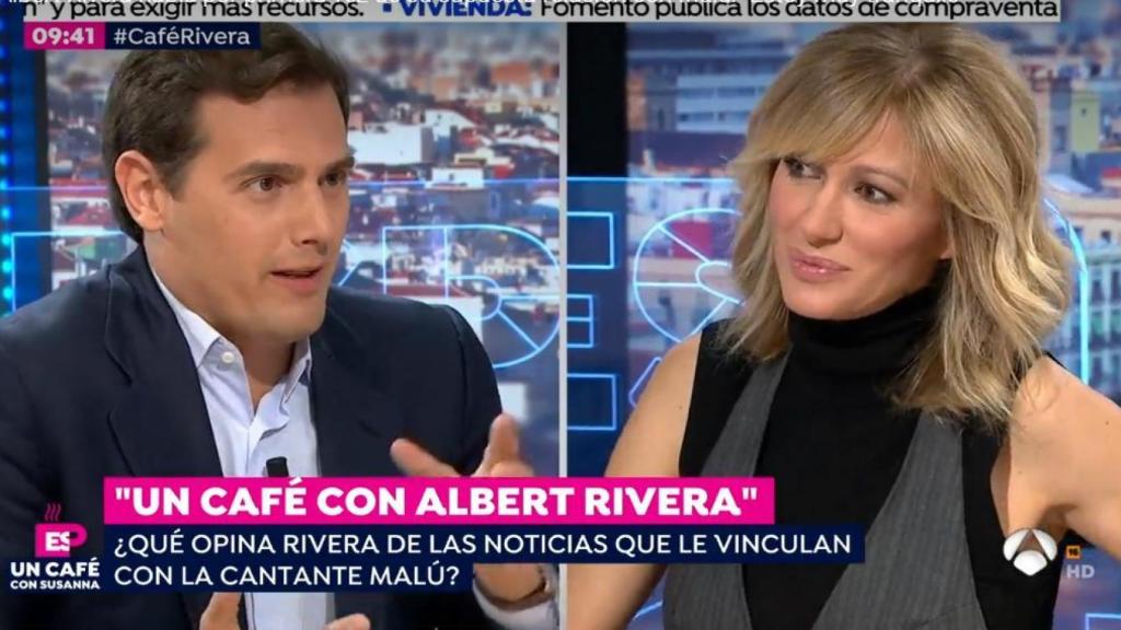 Susanna Griso preguntando a Albert Rivera por su supuesta relación con la cantante Malú.