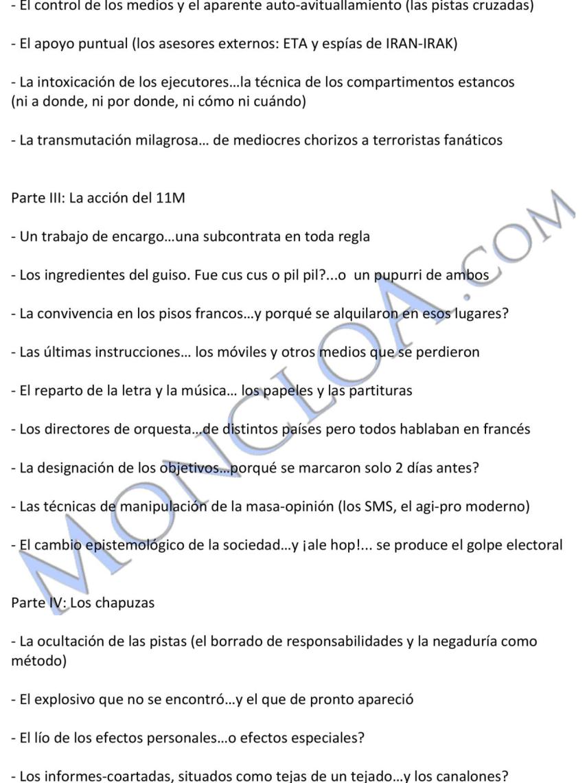 Una de las páginas del índice elaborado por el exagente.