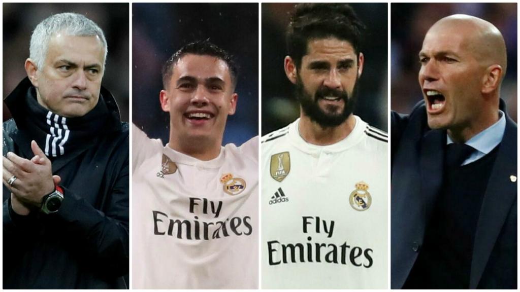 Mourinho, Reguilón, Isco y Zidane