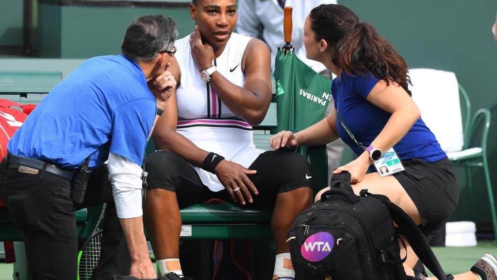 Serena, durante un momento del partido ante Muguruza.
