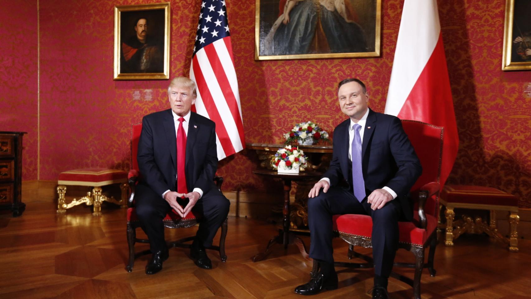 Donald Trump en su visita a Polonia  junto con su homónimo, Andrzej Duda.
