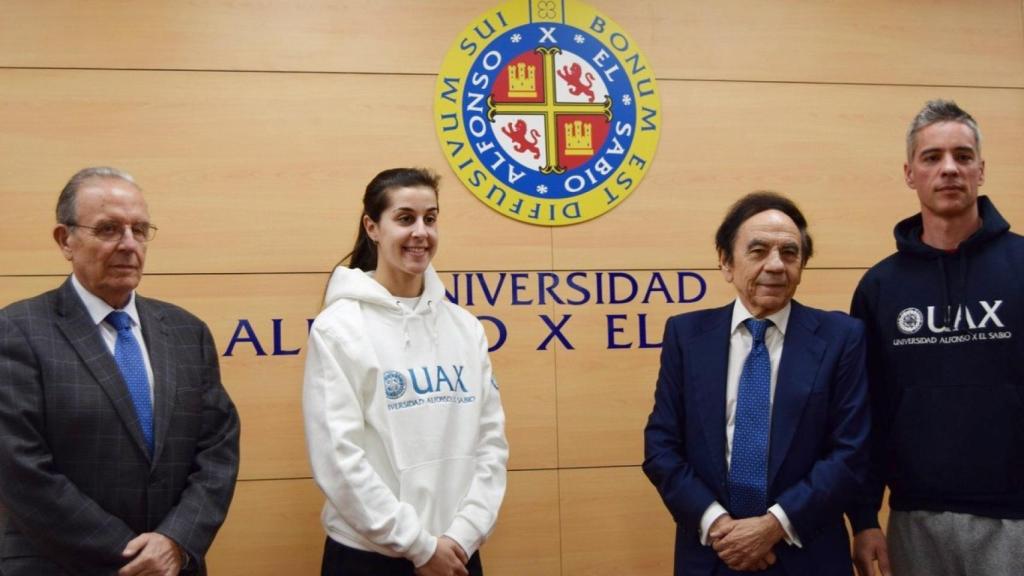 Carolina Marín en la UAX. Foto: Twitter (@CarolinaMarin)