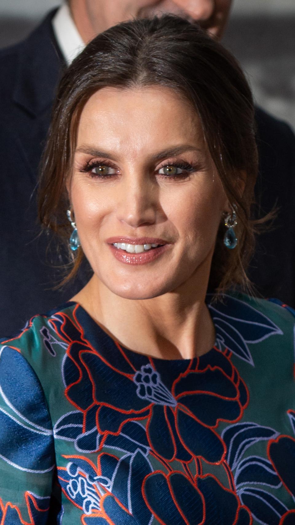 Primer plano del maquillaje de la reina Letizia.