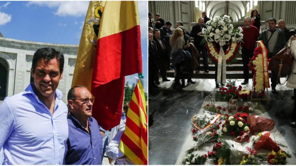 Luis Alfonso en el Valle de los Caídos en su visita a la tumba de su bisabuelo.