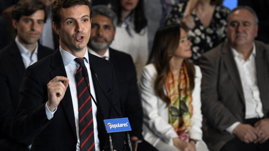 Pablo Casado durante el acto de presentación de los cabeza de lista del PP.